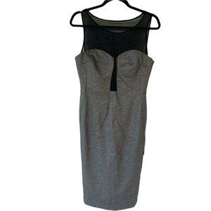 NEW! Black Halo Eve Silver Dress 10 Evening Cocktail Party Side Zip Holiday